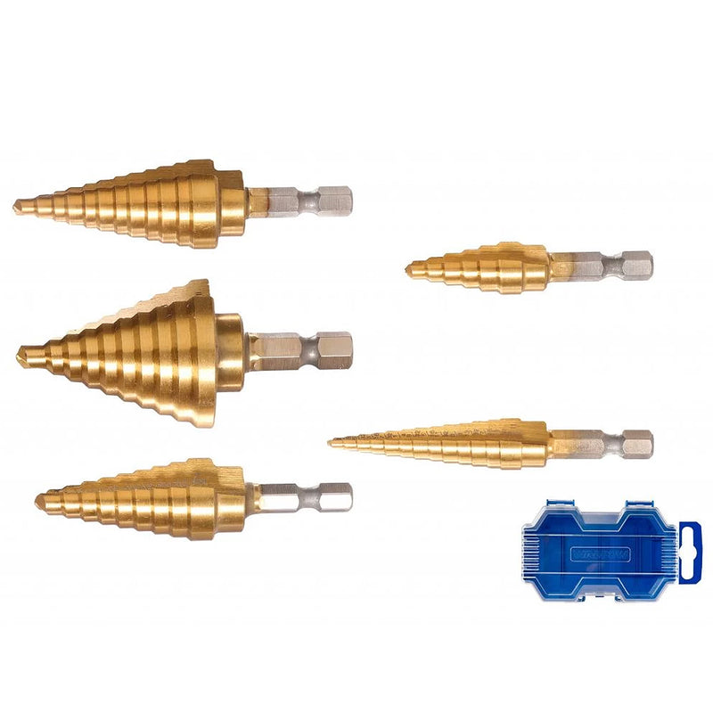 Bộ 5 mũi khoan tháp Wadfow WJD3405 kích thước từ 4mm - 35mm
