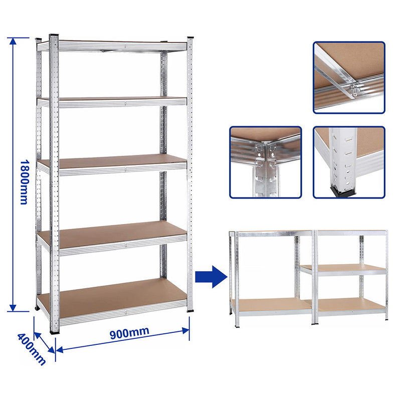 Kệ thép mạ kẽm chống gỉ, 5 tầng Wadfow WTS1A94 kích thước 1800mm x 900mm