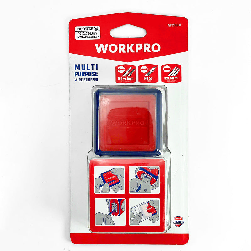 Dụng cụ tuốt dây Mini đa năng, 40mm x 50mm Workpro WP291010