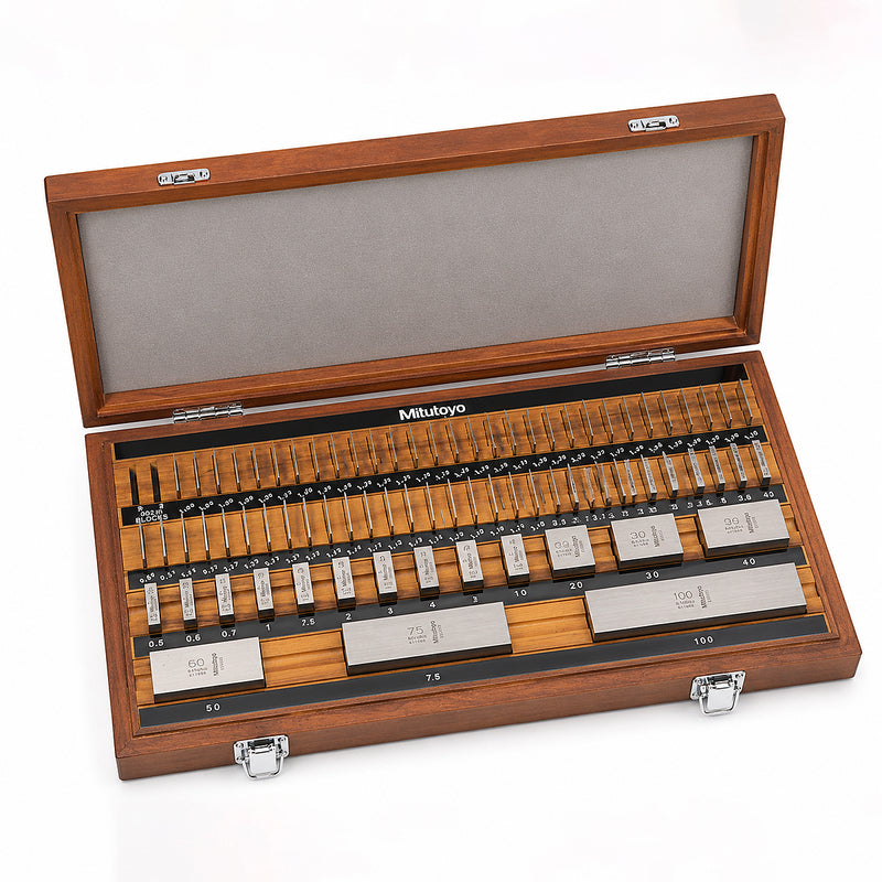 Bộ căn mẫu Mitutoyo 76 chi tiết kiểu khối vuông (từ 1.005 mm - 100 mm) | Square gauge block set