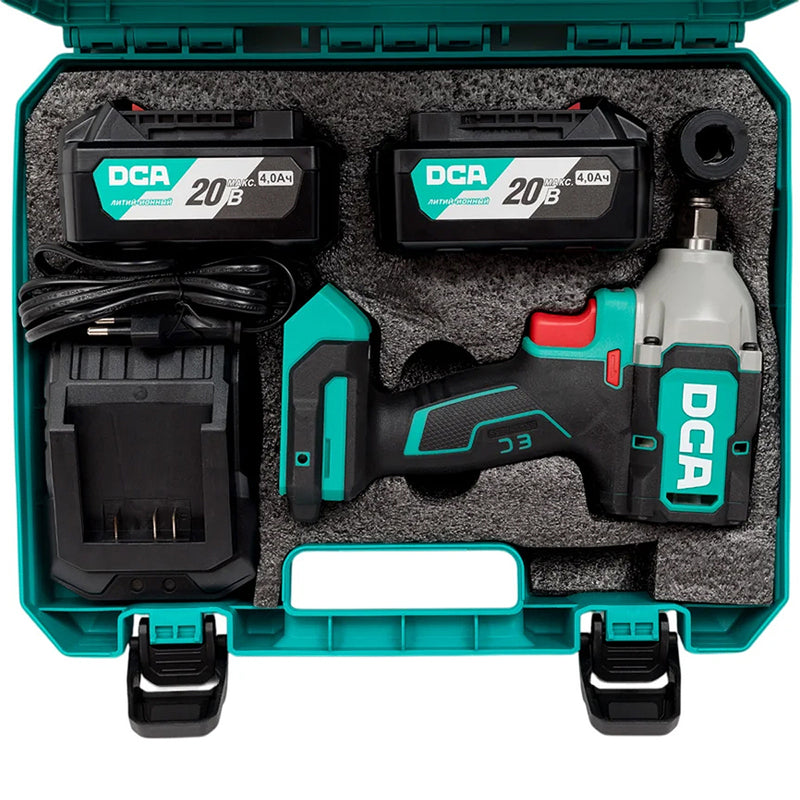 Máy siết bu lông dùng Pin 20V DCA ADPB320 Series, cốt 1/2 inch, lực siết tối đa 320N.m