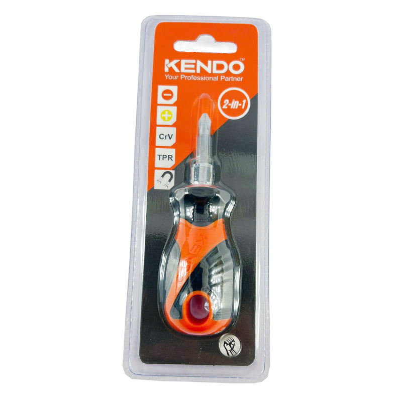 Bộ tua vít đổi đầu 2 trong 1 Kendo 20217 (1 đầu dẹp - 1 đầu bake) vật liệu thép Cr-V