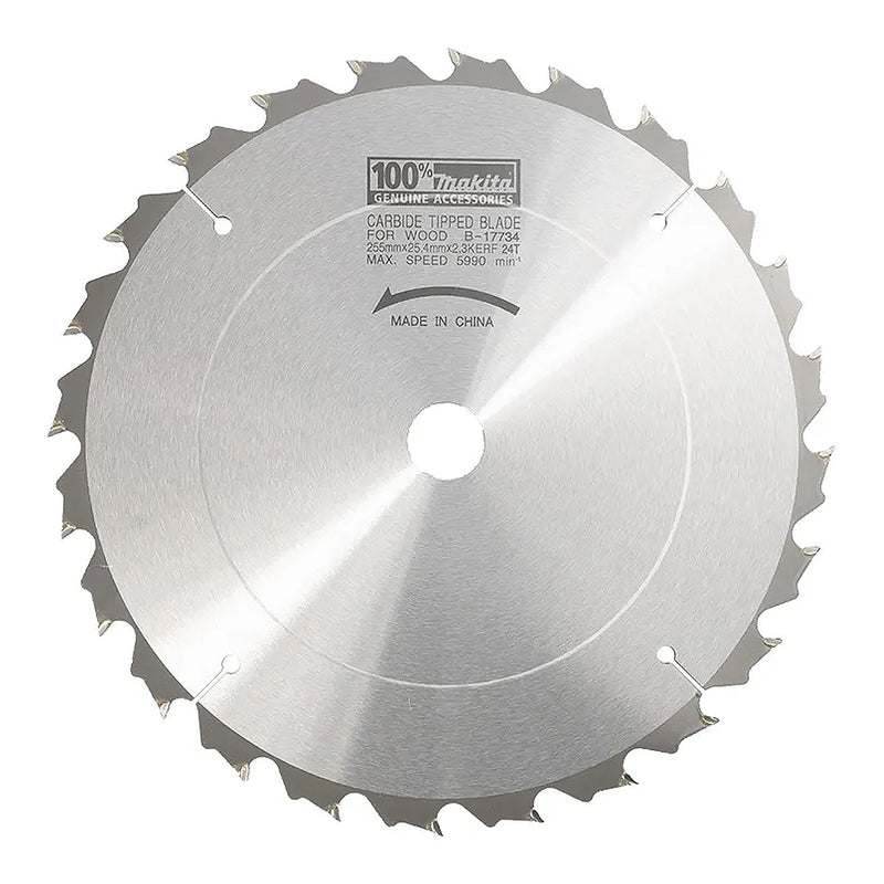 Lưỡi cưa gỗ TCT Makita B-17734 đường kính 255mm, 24 răng, lỗ cốt 25,4mm