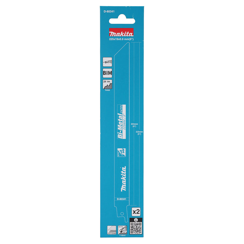 Hộp 2 lưỡi cưa kiếm kim loại Bi-M Makita chiều dài 225mm