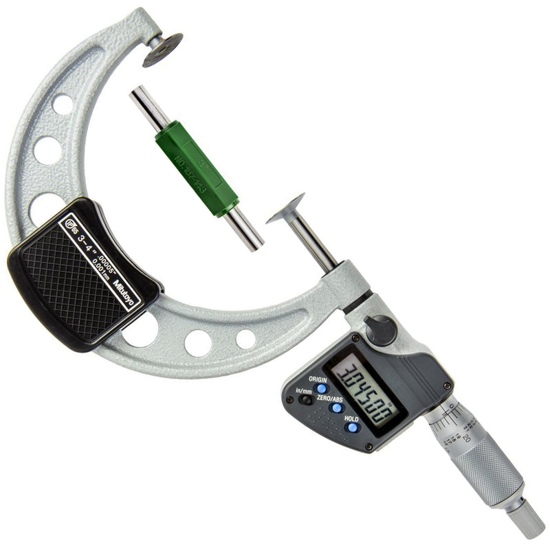 Panme điện tử Mitutoyo Series 322 - Disc Micrometers. Hàm kẹp đĩa đo bánh răng,. Có cổng SPC xuất dữ liệu