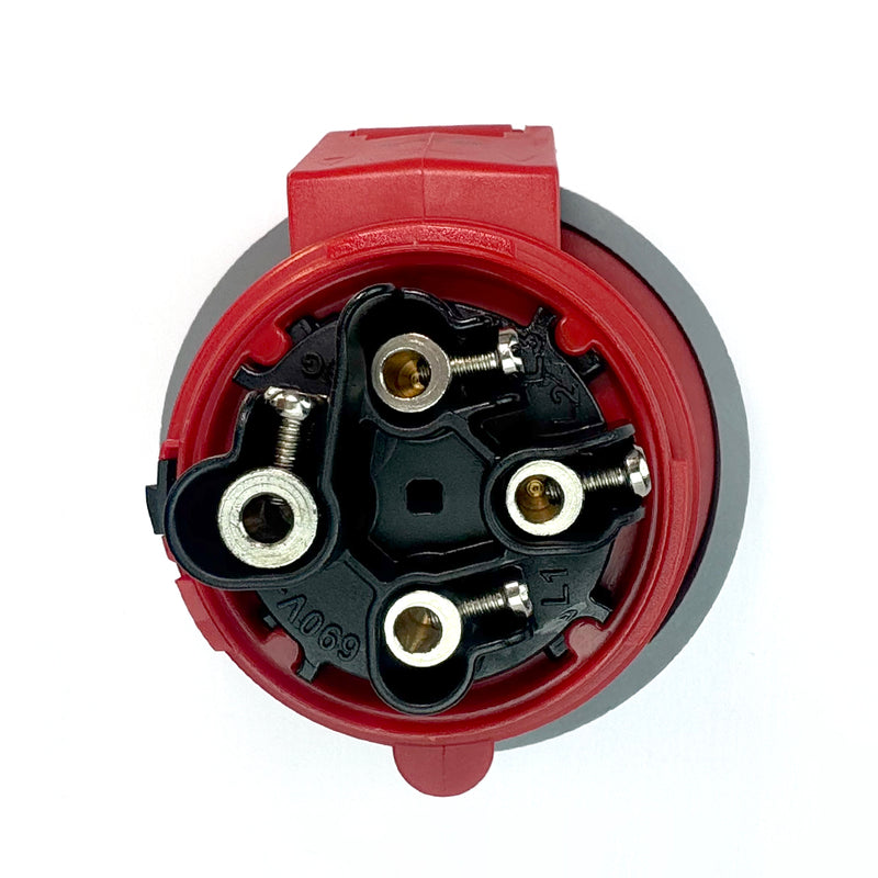 Ổ cắm công nghiệp di động chuyên dùng cho container PCE F2242-3V, tải 32A, 4 chân (3P+PE), điện áp 440V, đầu cái, kín nước chuẩn IP67