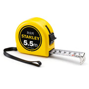 Thước cuộn thép Stanley Fengshui STHT30256-8 vỏ ABS màu vàng có dây đeo, lưỡi thước tích hợp thang đo lỗ ban phong thủy kèm móc Tru-Zero