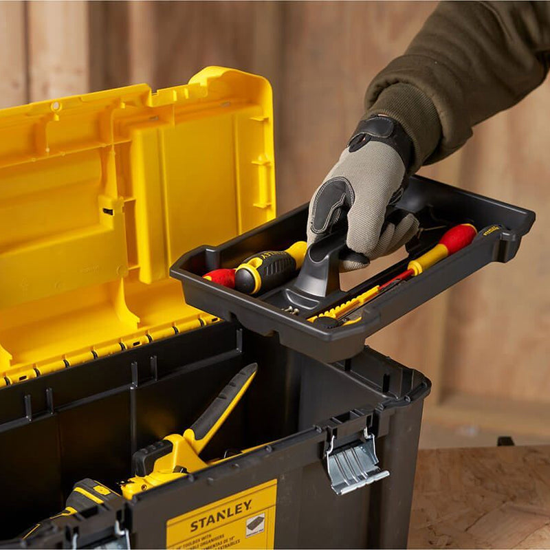 Hộp đựng dụng cụ kèm 2 ngăn linh kiện Essensial Stanley kích thước từ 16 inch - 19 inch
