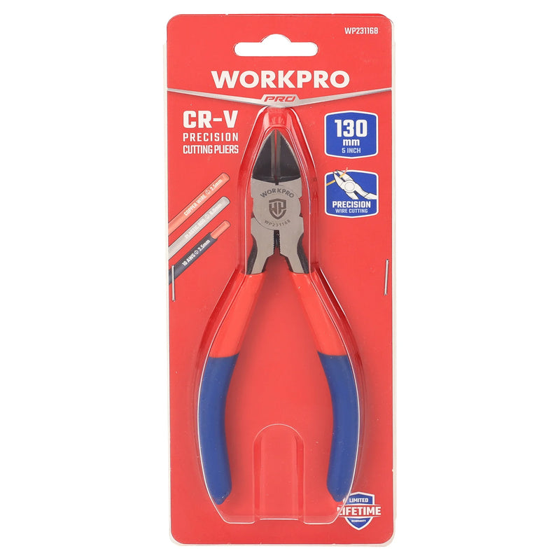 Kìm cắt mini, có lò xo trợ lực Workpro WP231168 kích thước 130mm