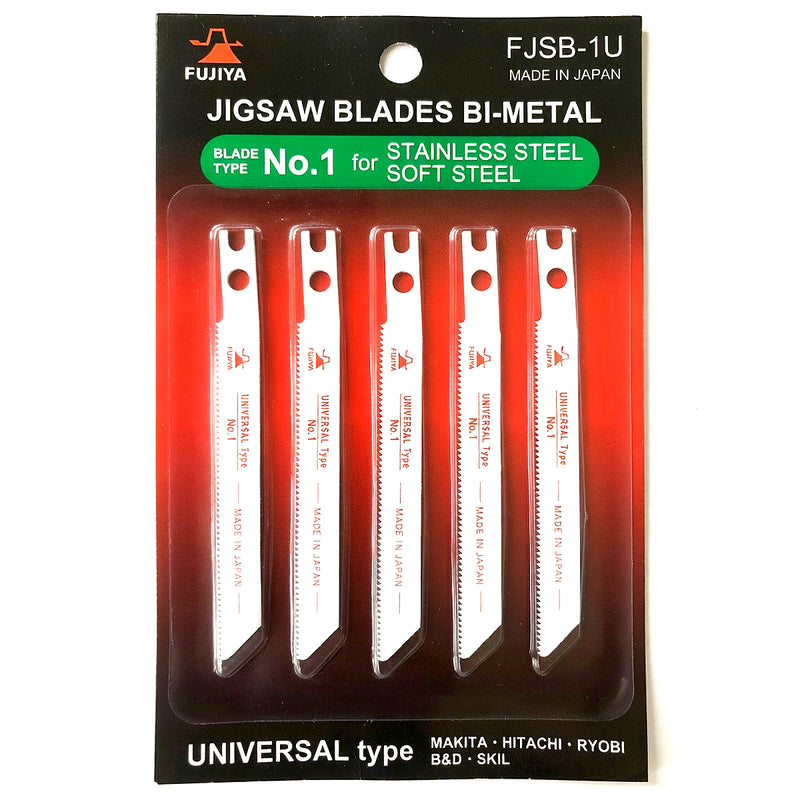Lưỡi cưa lọng Fujiya FJSB-1U Bi-Metal, đuôi U Universal, cắt inox/kim loại mỏng, vỉ 5 lưỡi.