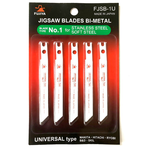Lưỡi cưa lọng Fujiya FJSB-1U Bi-Metal, đuôi U Universal, cắt inox/kim loại mỏng, vỉ 5 lưỡi.