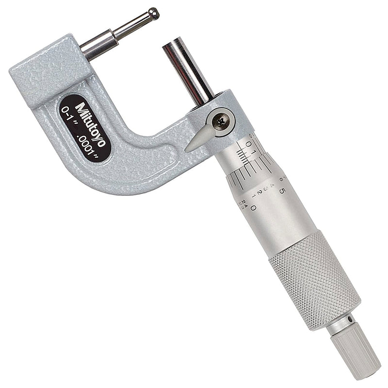 Panme Mitutoyo Series 115 - Spherical and Cylindrical Anvil Type, Đo độ thành ống và bề mặt cong. Đầu tĩnh hình trụ tùy chọn