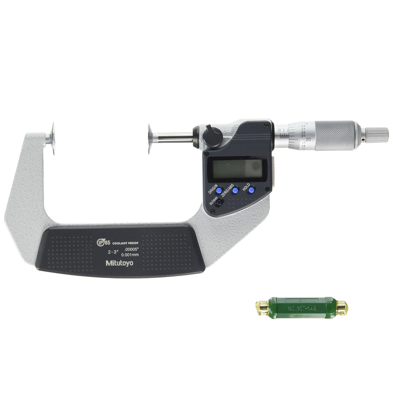 Panme điện tử Mitutoyo Series 322 - Disc Micrometers. Hàm kẹp đĩa đo bánh răng,. Có cổng SPC xuất dữ liệu