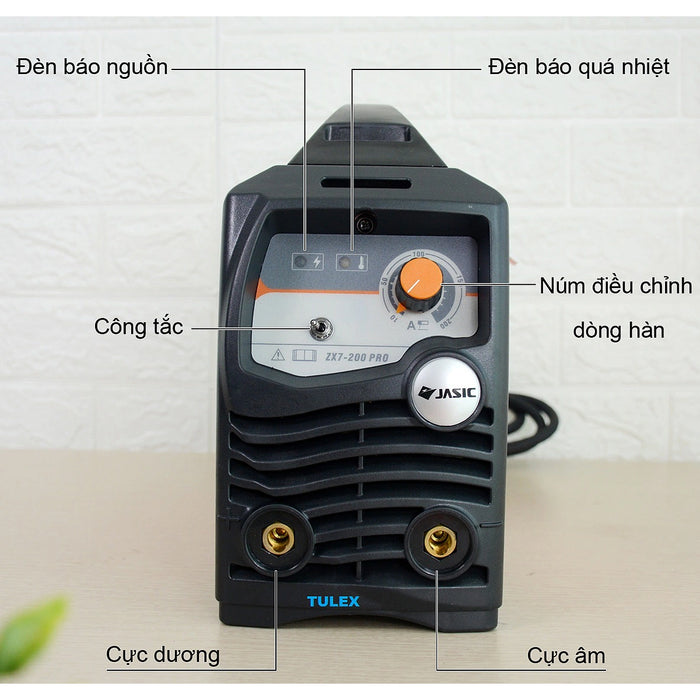 Máy hàn que Jasic ZX7-200PRO dòng hàn tối đa 200A, hàn que từ 1.6mm - 3.2mm