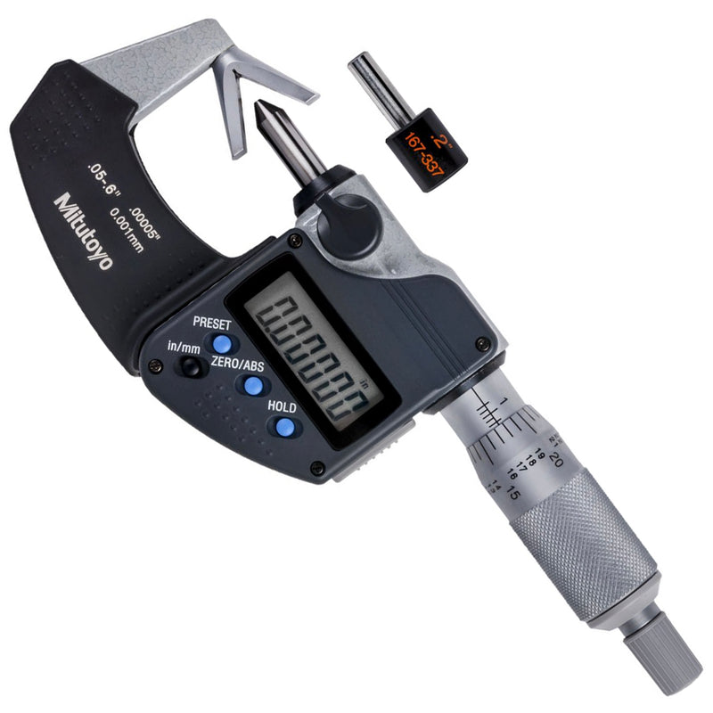 Panme điện tử Mitutoyo Series 314 - V-Anvil Micrometers, Đế đo chữ V + Mũi đo nhọn