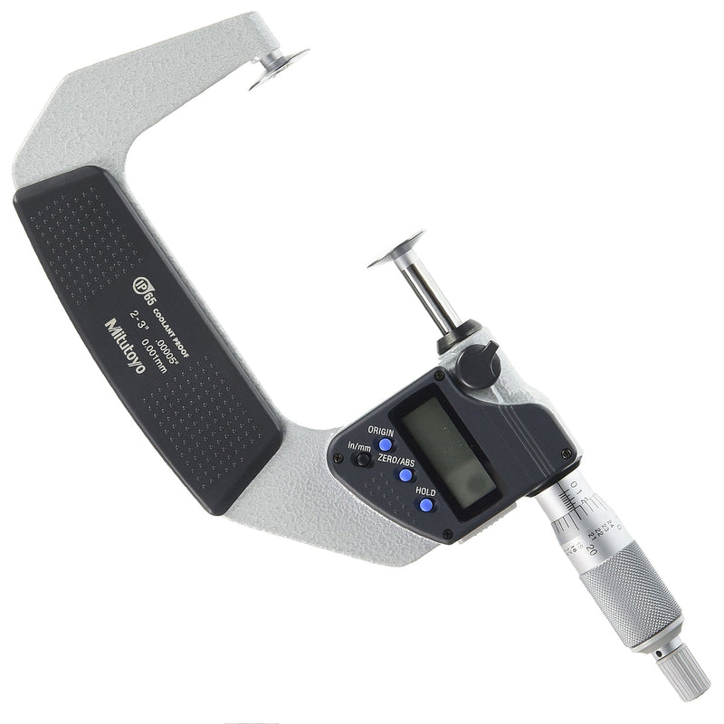 Panme điện tử Mitutoyo Series 322 - Disc Micrometers. Hàm kẹp đĩa đo bánh răng,. Có cổng SPC xuất dữ liệu