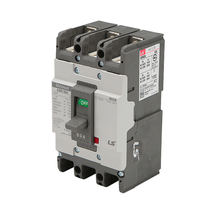 Cầu dao tự động MCCB 3P LS, tải danh định từ 5A ~ 1600A, dòng cắt từ 14kA - 75kA