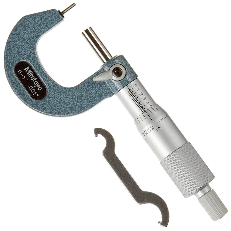 Panme Mitutoyo Series 115 - Spherical and Cylindrical Anvil Type, Đo độ thành ống và bề mặt cong. Đầu tĩnh hình trụ tùy chọn