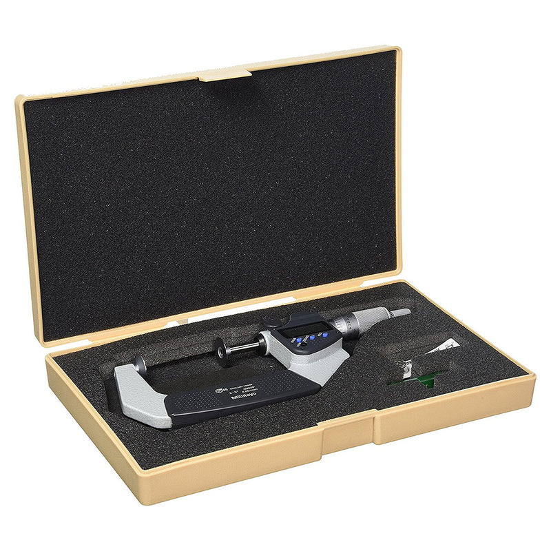 Panme điện tử Mitutoyo Series 322 - Disc Micrometers. Hàm kẹp đĩa đo bánh răng,. Có cổng SPC xuất dữ liệu