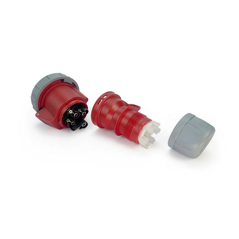 Ổ cắm công nghiệp di động chuyên dùng cho container PCE F2242-3V, tải 32A, 4 chân (3P+PE), điện áp 440V, đầu cái, kín nước chuẩn IP67