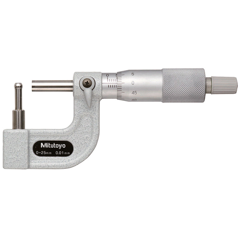Panme Mitutoyo Series 115 - Spherical and Cylindrical Anvil Type, Đo độ thành ống và bề mặt cong. Đầu tĩnh hình trụ tùy chọn