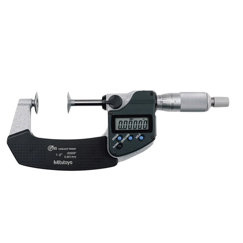 Panme điện tử Mitutoyo Series 322 - Disc Micrometers. Hàm kẹp đĩa đo bánh răng,. Có cổng SPC xuất dữ liệu