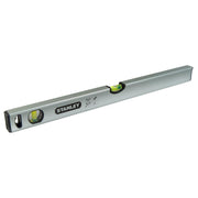 Thước thủy nhôm dạng hộp Stanley Classic Magnetic Box Level dài 400mm - 2000mm màu xám bạc có đế nam châm, bọt thủy phóng đại và hai đầu bọc cao su chống va đập.