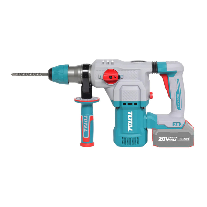 Máy khoan bê tông 3 chức năng Total TRHLI20286 dùng Pin 20V, đuôi gài SDS-Plus