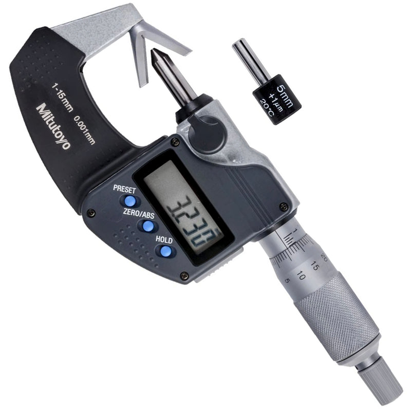 Panme điện tử Mitutoyo Series 314 - V-Anvil Micrometers, Đế đo chữ V + Mũi đo nhọn