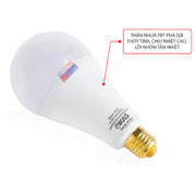 Bóng LED Tròn SOPOKA Mã B E27, ánh sáng trắng/vàng, tiết kiệm điện, chống nước, chống côn trùng, hoạt động bền bỉ (3W-20W).