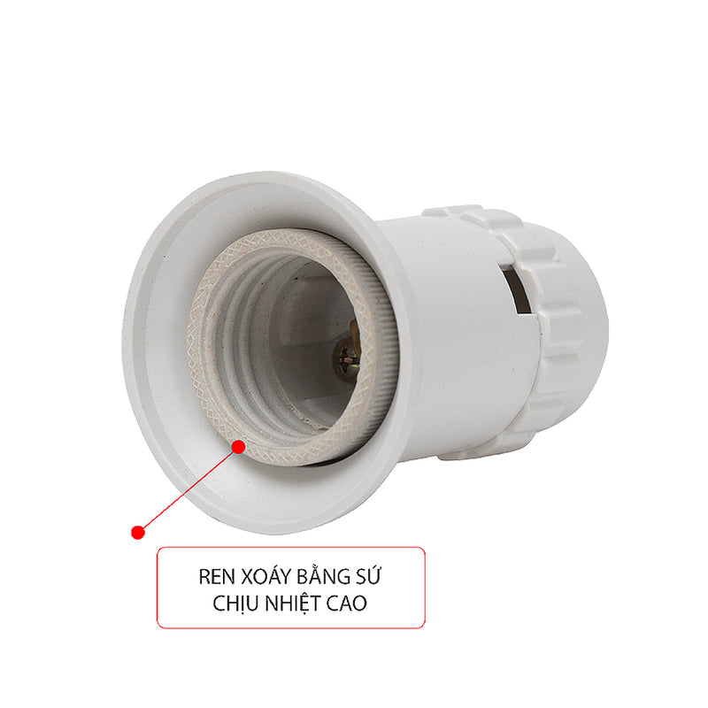 Đuôi đèn bọc sứ SOPOKA ĐB500W E27 chịu tải 500W, chống cháy, chống nước, bền bỉ cho bóng công suất lớn.