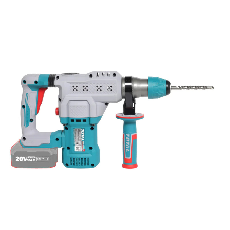 Máy khoan bê tông 3 chức năng Total TRHLI20286 dùng Pin 20V, đuôi gài SDS-Plus