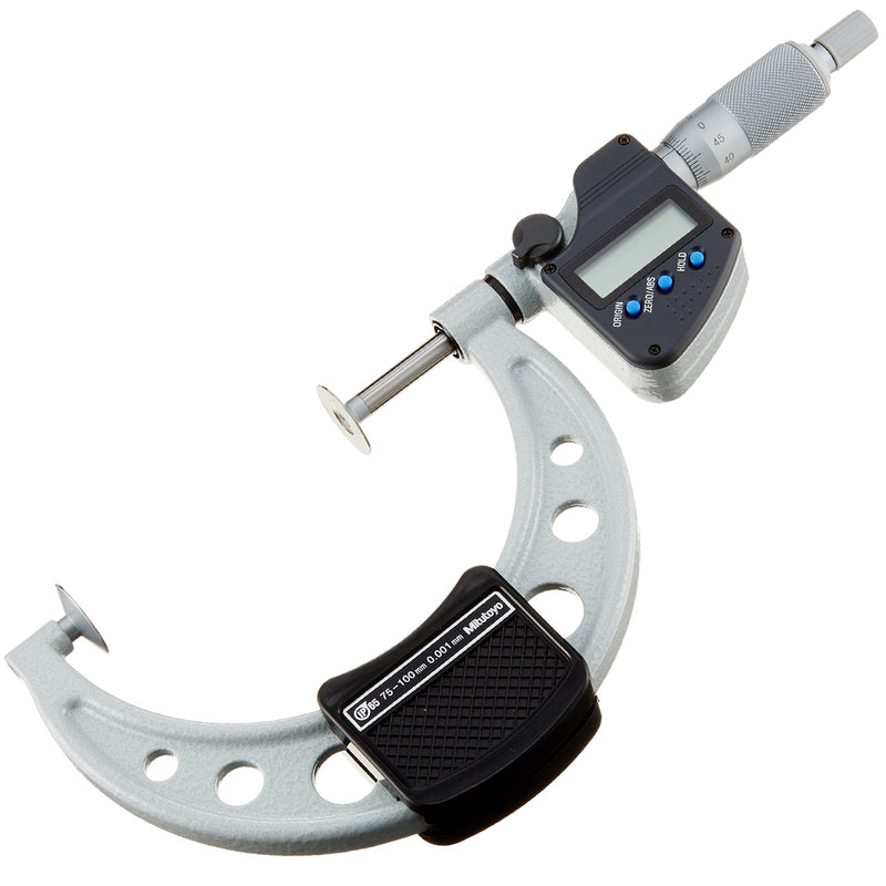 Panme điện tử Mitutoyo Series 322 - Disc Micrometers. Hàm kẹp đĩa đo bánh răng,. Có cổng SPC xuất dữ liệu