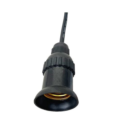 Đuôi đèn chịu mưa SOPOKA ĐCM-4 màu đen, chống thấm nước IP ngoài trời, ren E27 đồng nguyên chất, có dây đấu sẵn 25cm.