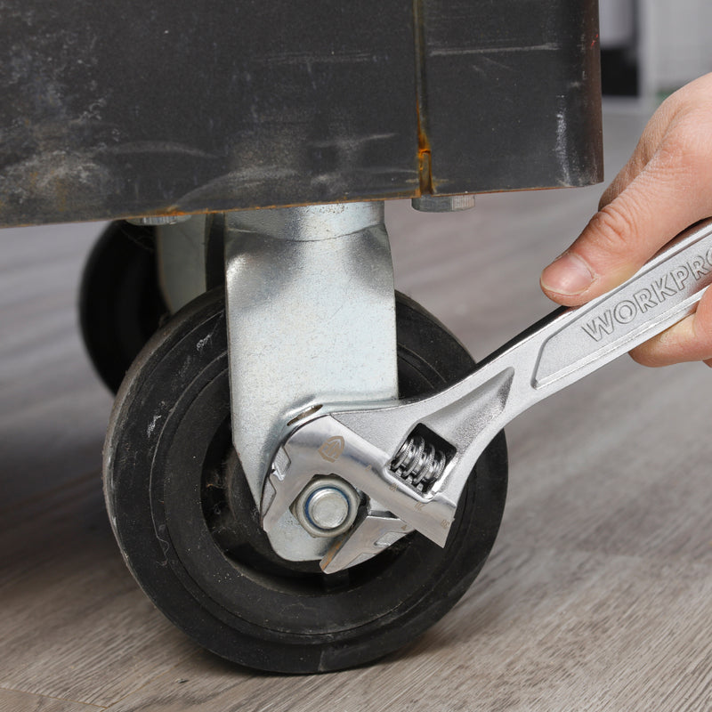 Mỏ lết công nghiệp bằng thép CR-V, cán trơn mạ chrome Workpro