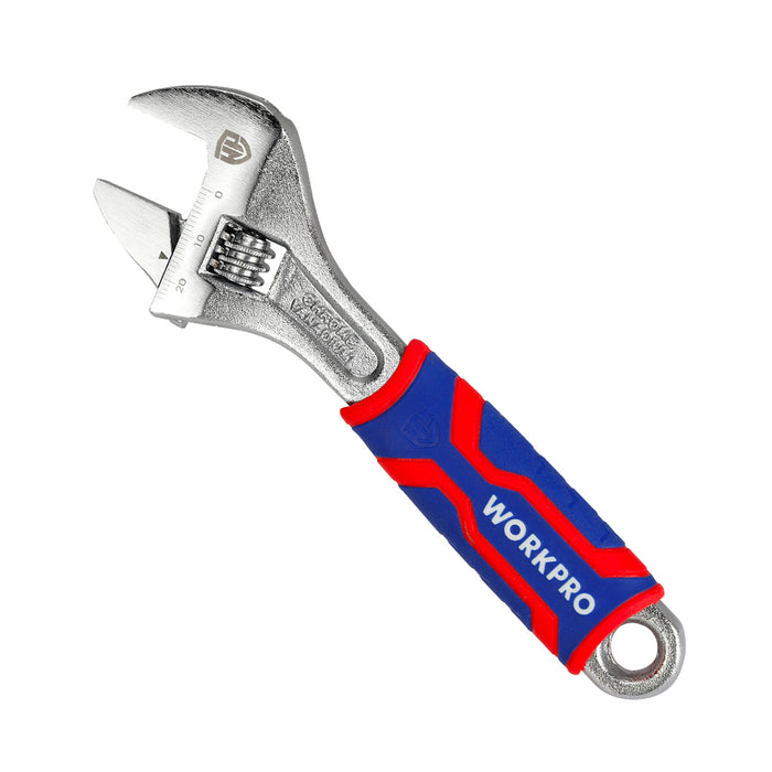 Mỏ lết bằng thép CR-V mạ chrome, tay cầm bọc nhựa chống trượt Workpro