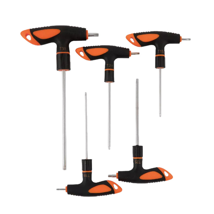 Bộ lục giác đầu sao 5 chi tiết tay cầm chữ T Kendo 20780, vật liệu thép Cr-V