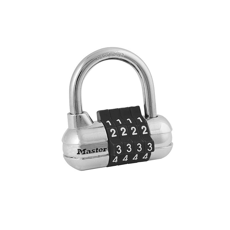 Ổ khóa số Master Lock 1523D cao cấp, thân khóa bằng kim loại rộng 64mm, 4 cọc số nhiều màu sắc