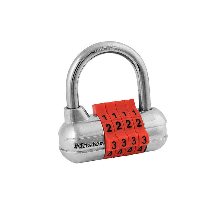 Ổ khóa số Master Lock 1523D cao cấp, thân khóa bằng kim loại rộng 64mm, 4 cọc số nhiều màu sắc