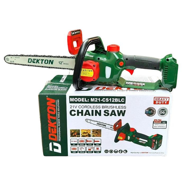 Máy cưa xích Dekton M21-CS12BLC dùng pin 21V, chiều dài lam 300mm (Chỉ có thân máy)