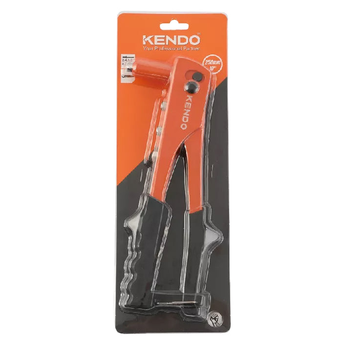 Kìm rút ri vê (rivet) Kendo 45602 dài 250mm (10 inch), có 4 đầu rút đinh với kích thước từ 2.4mm - 4.8mm
