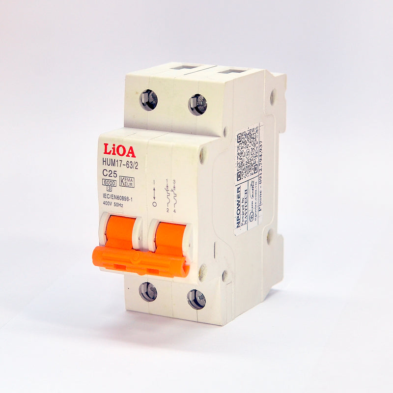 Cầu dao tự động MCB Lioa, tải danh định từ 6A ~ 100A, dòng cắt từ 6kA