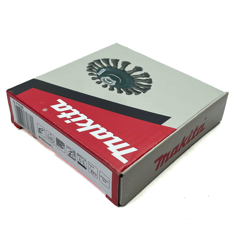 Bánh cước kim loại sợi Inox xoắn Makita D-77528 đường kính 100mm, cốt M10 dùng cho các máy mài góc 100mm ( Cấp 2 sao )