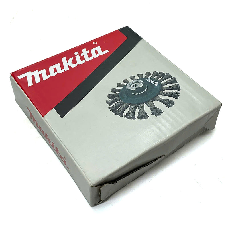 Bánh cước kim loại sợi Inox xoắn Makita D-77528 đường kính 100mm, cốt M10 dùng cho các máy mài góc 100mm ( Cấp 2 sao )