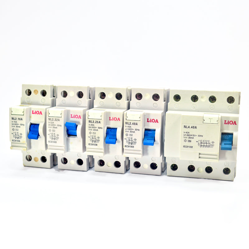 Cầu dao chống giật RCCB Lioa, chỉ chống rò, tải định mức từ 16A ~ 40A, dòng rò 30mA