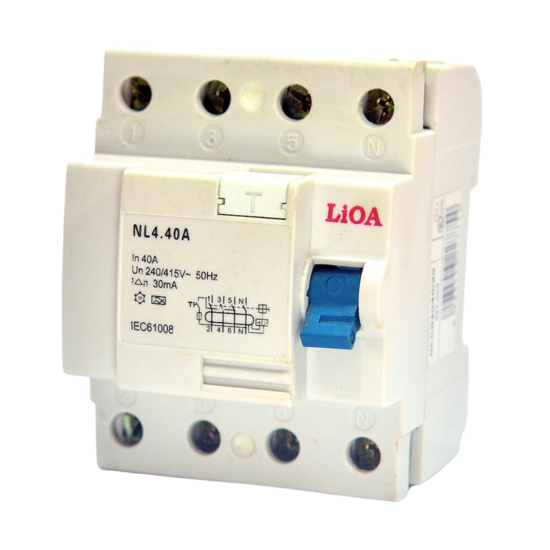 Cầu dao chống giật RCCB Lioa, chỉ chống rò, tải định mức từ 16A ~ 40A, dòng rò 30mA