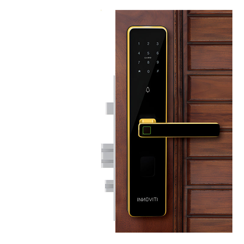 Khóa điện tử Việt Tiệp INNOVITI-S 28385-S tích hợp mở Khóa vân tay, mã số, thẻ từ, chìa và ứng dụng điện thoại