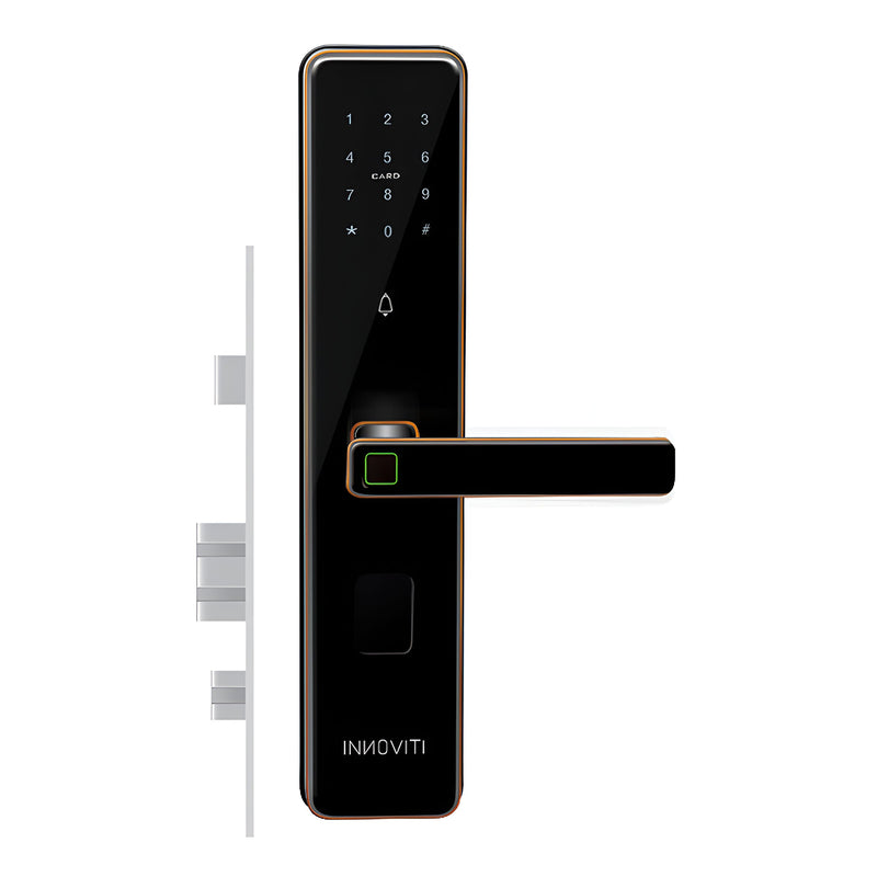 Khóa điện tử Việt Tiệp INNOVITI-S 28384-S tích hợp mở Khóa vân tay, mã số, thẻ, chìa cơ và ứng dụng điện thoại