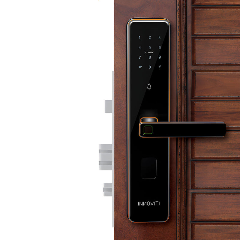 Khóa điện tử Việt Tiệp INNOVITI-S 28384-S tích hợp mở Khóa vân tay, mã số, thẻ, chìa cơ và ứng dụng điện thoại
