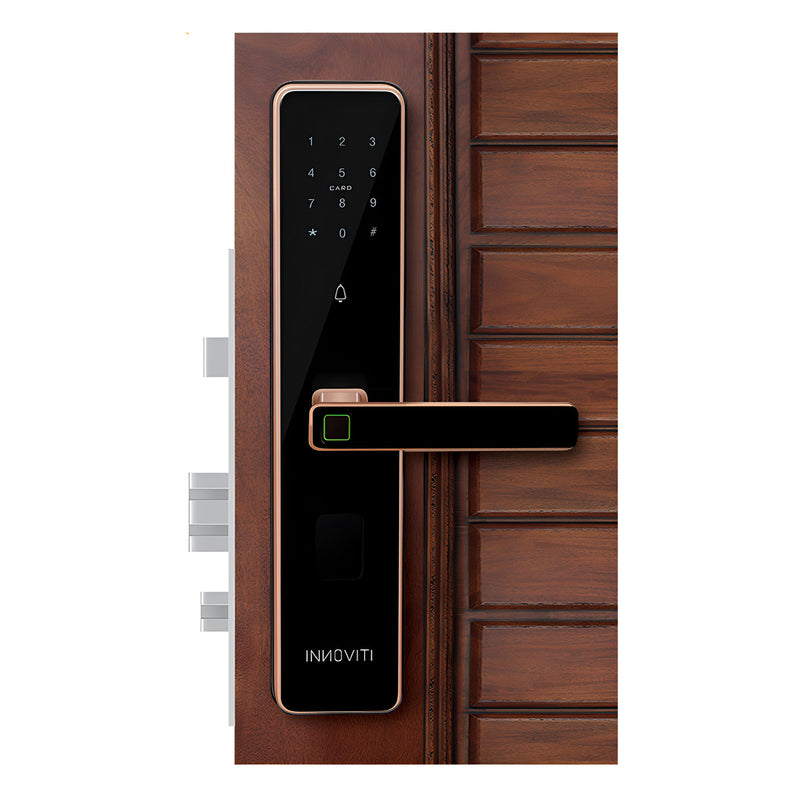 Khóa điện tử Việt Tiệp INNOVITI-S 28383-S tích hợp mở Khóa vân tay, mã số, thẻ, chìa cơ và ứng dụng điện thoại